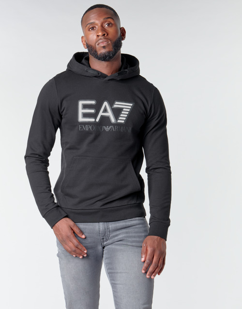 Clothing Men Sweaters Emporio Armani EA7 TRAIN VISIBILITY M HOODIE RN COFT Black