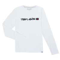 Clothing Boy Long sleeved tee-shirts Teddy Smith CLAP White