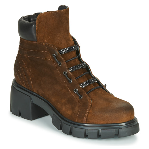 Shoes Women Ankle boots Fru.it POMPEI Brown