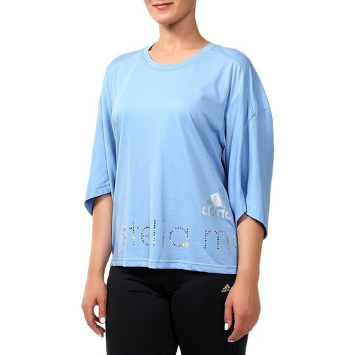 Clothing Women Short-sleeved t-shirts adidas Originals ES Logo Blue