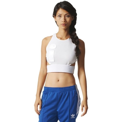 Clothing Women Short-sleeved t-shirts adidas Originals Cropped Top White