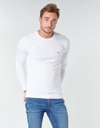 Clothing Men Long sleeved tee-shirts Tommy Hilfiger STRETCH SLIM FIT LONG SLEEVE TEE White