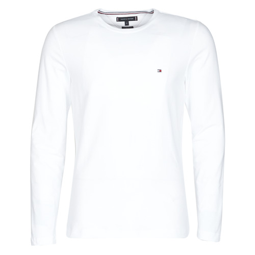 Clothing Men Long sleeved tee-shirts Tommy Hilfiger STRETCH SLIM FIT LONG SLEEVE TEE White