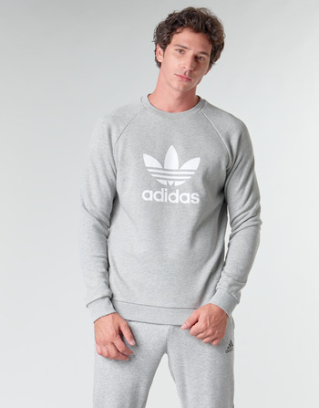 Clothing Men Sweaters adidas Originals TREFOIL CREW Grey