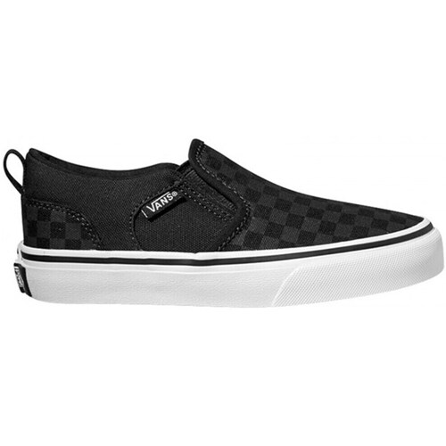Shoes Children Skate shoes Vans Y Asher Checkerblkbl Black, White