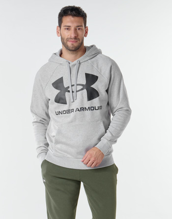 Clothing Men Sweaters Under Armour UA RIVAL FLEECE BIG LOGO HD Grey / Clear