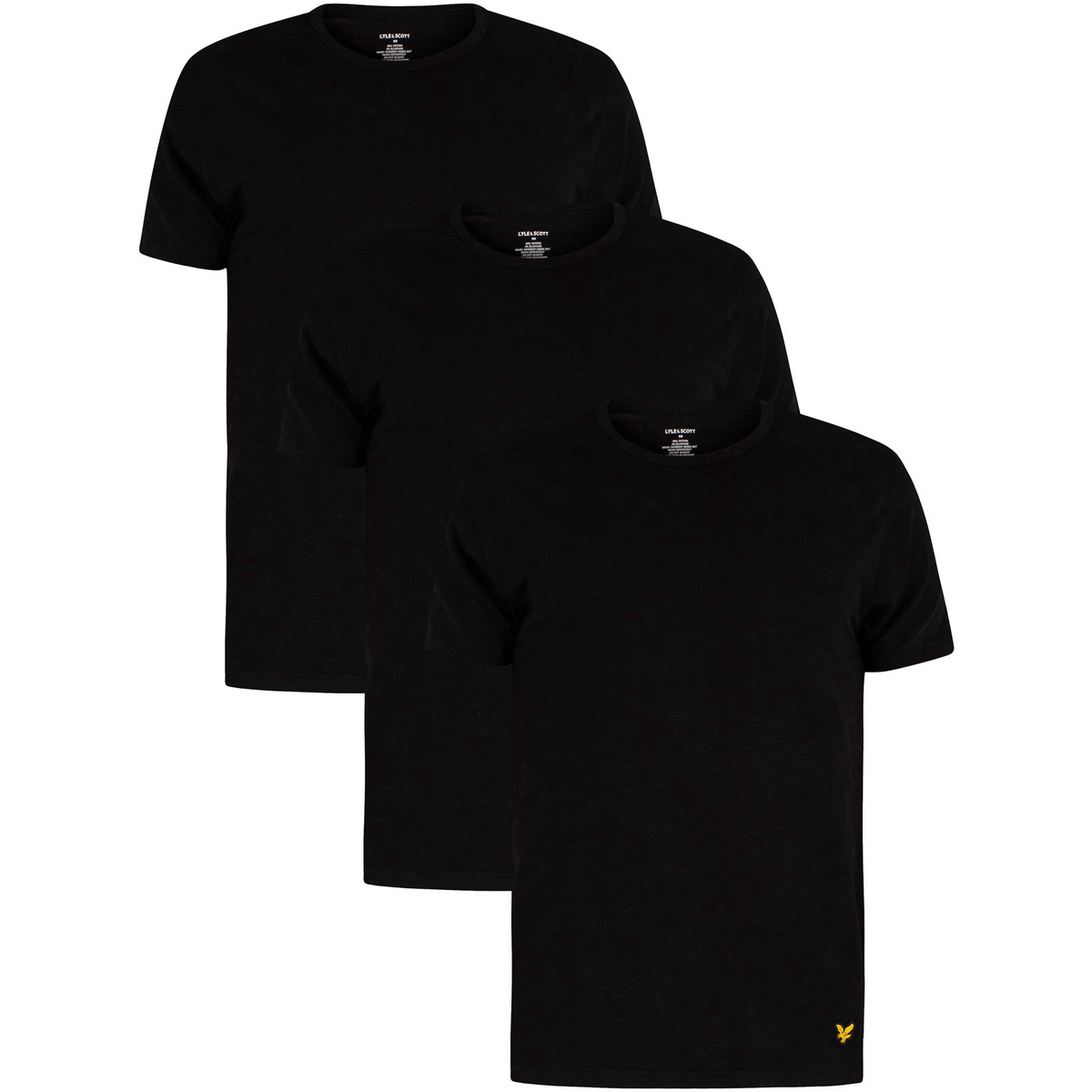 Clothing Men T-shirts & Polo shirts Lyle & Scott 3 Pack Maxwell Lounge Crew T-Shirts black