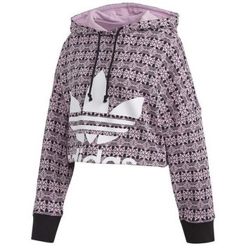 Clothing Women Sweaters adidas Originals Aop Hoodie CR Pink, Black