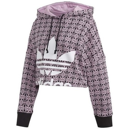 Clothing Women Sweaters adidas Originals Aop Hoodie CR Black, Pink