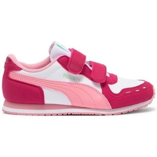 Shoes Children Low top trainers Puma Cabana Racer SL V PS White, Red, Pink