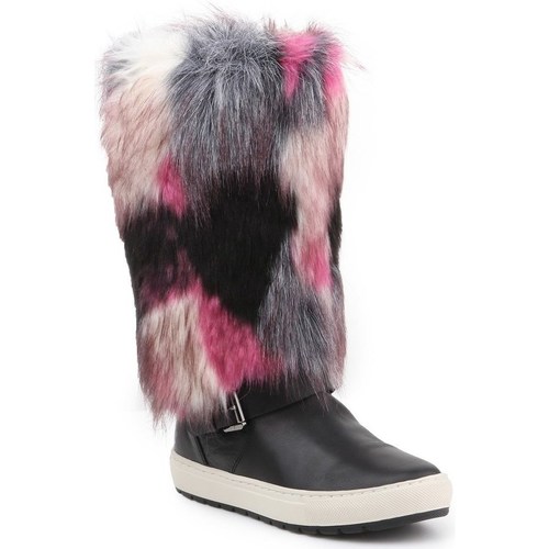 Shoes Women Snow boots Geox D Breeda F Black, Grey, Pink