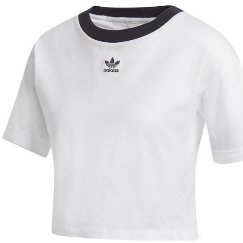 Clothing Women Short-sleeved t-shirts adidas Originals Crop Top Black, White