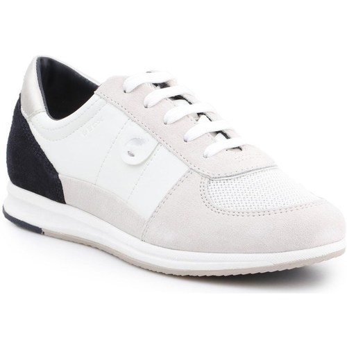 Shoes Women Low top trainers Geox D Avery White, Black, Beige