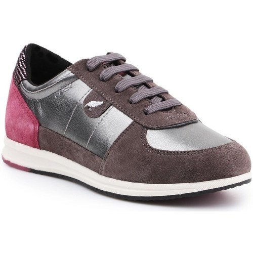 Shoes Women Low top trainers Geox D Avery Pink, Silver, Brown