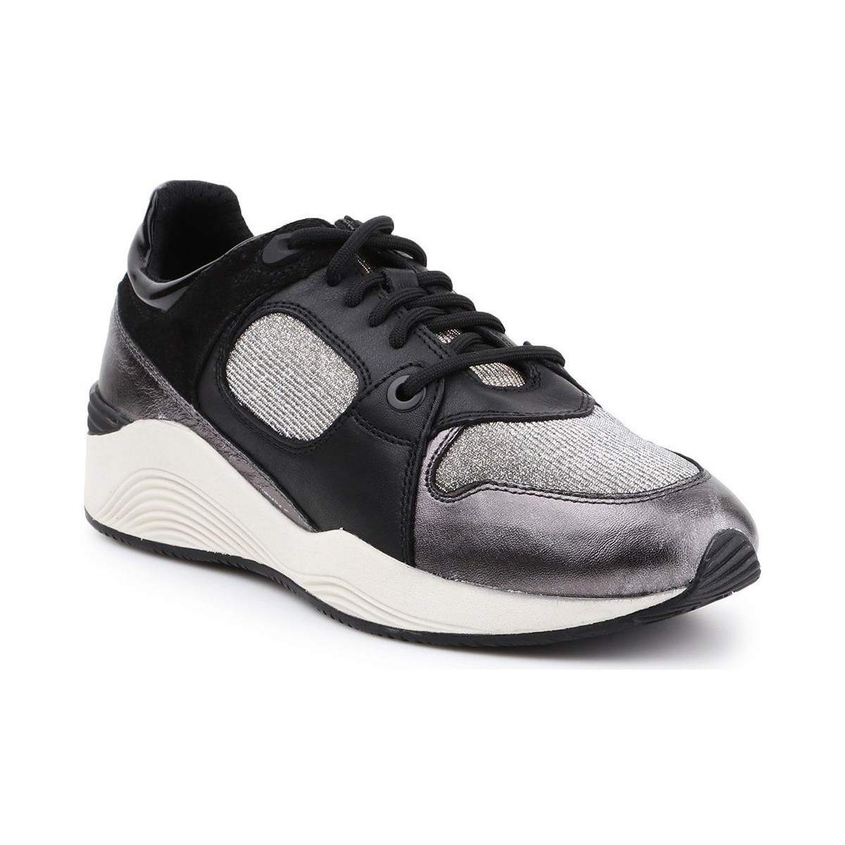 Shoes Women Low top trainers Geox D Omaya Black, Silver