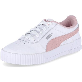 Shoes Children Low top trainers Puma Carina L White, Pink