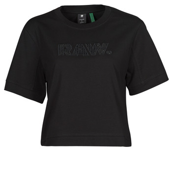 Clothing Women Short-sleeved t-shirts G-Star Raw BOXY FIT RAW EMBROIDERY TEE Black