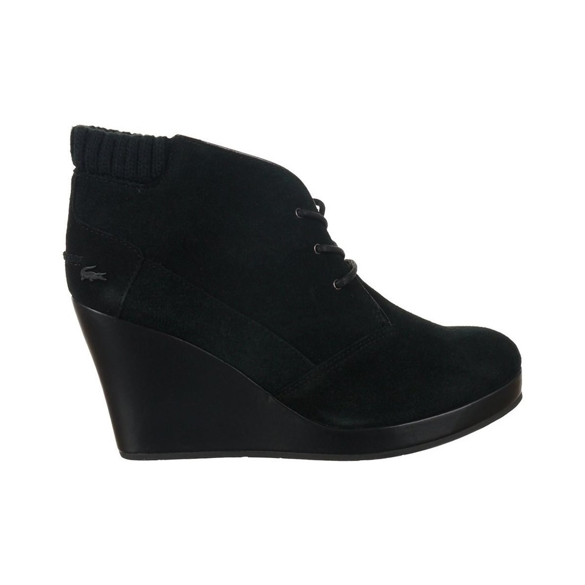 lacoste  leren 4  women's low ankle boots in black