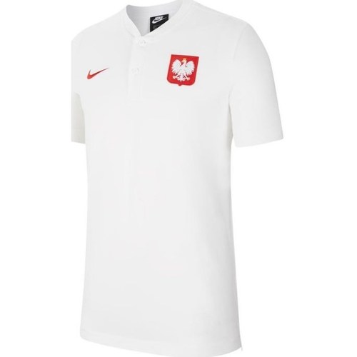 Clothing Men Short-sleeved t-shirts Nike Polska Modern Polo White