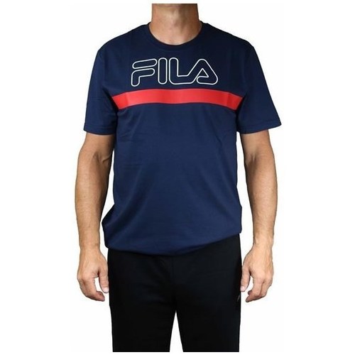Clothing Men Short-sleeved t-shirts Fila Men Laurentin Tee Red, Navy blue