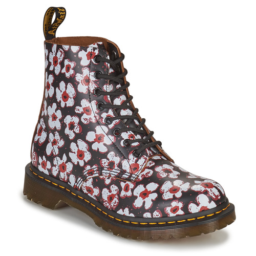 Shoes Women Mid boots Dr. Martens 1460 PASCAL Black / White / Red