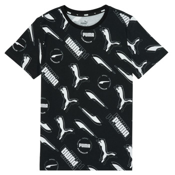 Puma  ALPHA AOP TEE  boys's Children's T shirt in Black