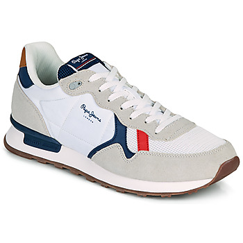Shoes Men Low top trainers Pepe jeans BRITT MAN BASIC White / Beige