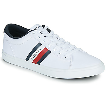 Tommy Hilfiger  ESSENTIAL STRIPES DETAIL SNEAKER  men's Shoes (Trainers) in White. Sizes available:7,7.5,8,8.5,9,6.5,7,8,9,10,10.5