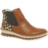 Shoes Women Mid boots Rieker Weave Womens Chelsea Boots brown