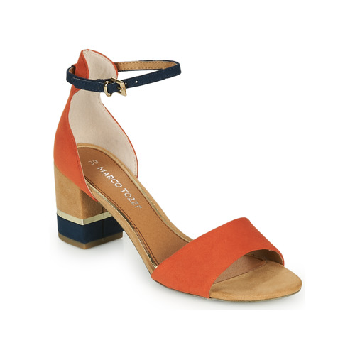 Shoes Women Sandals Marco Tozzi TERRA Orange / Marine / Beige