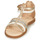 Shoes Girl Sandals Geox SANDAL KARLY GIRL Beige / Silver / White