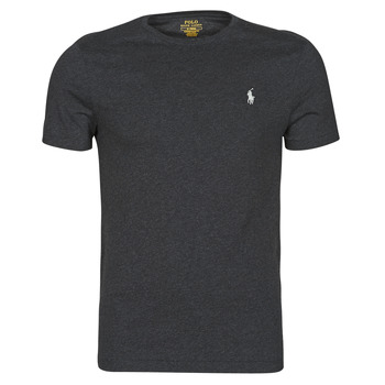 Clothing Men Short-sleeved t-shirts Polo Ralph Lauren T-SHIRT AJUSTE COL ROND EN COTON LOGO PONY PLAYER Black