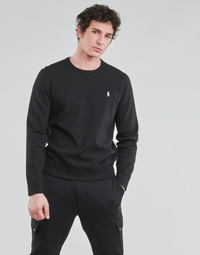Clothing Men Sweaters Polo Ralph Lauren SWEATSHIRT COL ROND EN JOGGING DOUBLE KNIT TECH LOGO PONY PLAYER Black