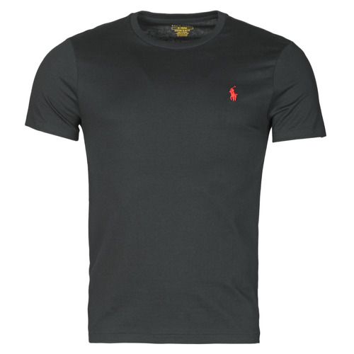 Clothing Men Short-sleeved t-shirts Polo Ralph Lauren T-SHIRT AJUSTE COL ROND EN COTON LOGO PONY PLAYER Black