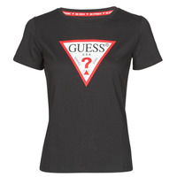 Clothing Women Short-sleeved t-shirts Guess SS CN ORIGINAL TEE Black