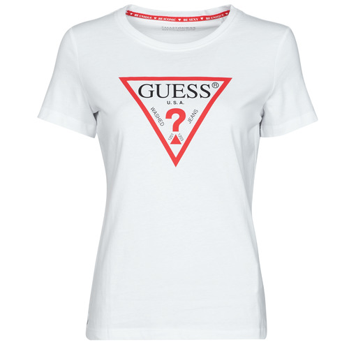 Clothing Women Short-sleeved t-shirts Guess SS CN ORIGINAL TEE White