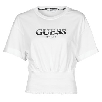 Clothing Women Short-sleeved t-shirts Guess SS WINIFRED CROP TOP White