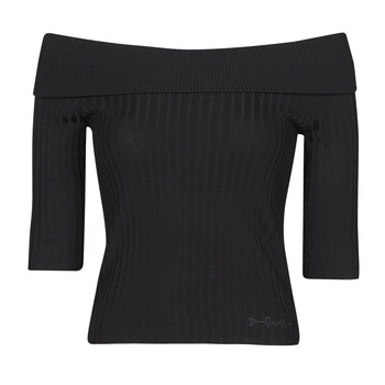 Clothing Women Long sleeved tee-shirts Guess DAYNA OFF SHOULDER SWTR Black