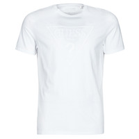 Clothing Men Short-sleeved t-shirts Guess ES SS EMBROIDERED LOGO TEE White