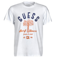 Clothing Men Short-sleeved t-shirts Guess SURF HOUSE CN SS TEE White / Blue / Marine