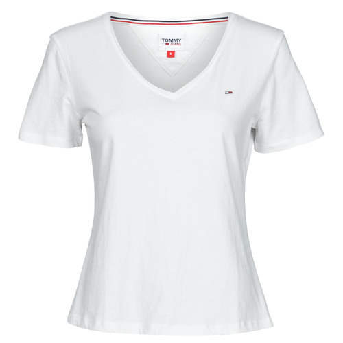 Clothing Women Short-sleeved t-shirts Tommy Jeans SOFT JERSEY V NECK White