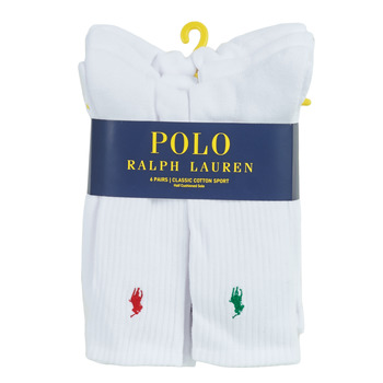 Shoe accessories Men Sports socks Polo Ralph Lauren ASX110 6 PACK COTTON White