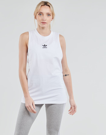 Clothing Women Tops / Sleeveless T-shirts adidas Originals TANK White