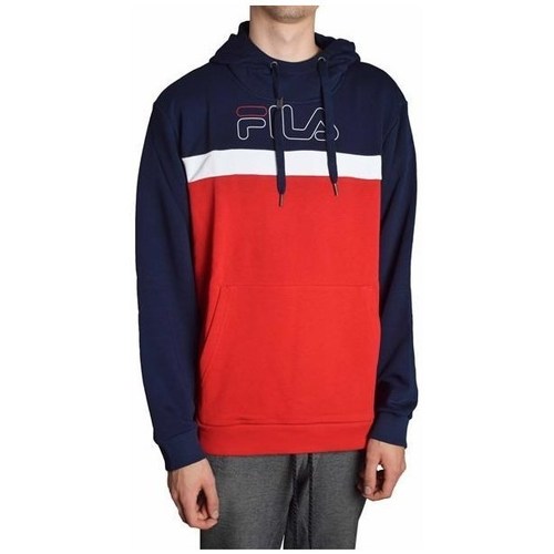 Clothing Men Sweaters Fila Lauritz Hoody Red, White, Navy blue