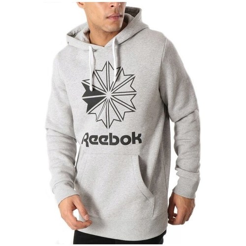 Clothing Men Sweaters Reebok Sport Big Logo Hoodie Grey