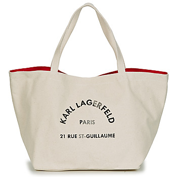 Bags Women Shopping Bags / Baskets Karl Lagerfeld RUE ST GUILLAUE CANVAS TOTE Ecru