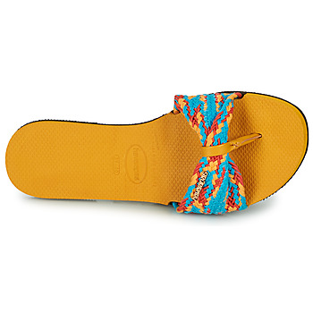 Shoes Women Sandals Havaianas YOU ST TROPEZ MESH Yellow / Blue