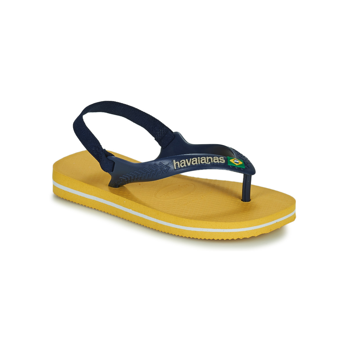 havaianas  brasil logo ii baby  boys's children's flip flops / sandals in yellow