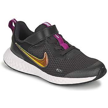 Shoes Girl Low top trainers Nike REVOLUTION 5 SE PS Black