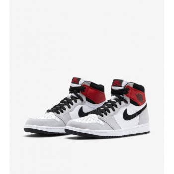 Shoes Low top trainers Nike Air Jordan 1 Light Smoke Grey White/Black-Light Smoke Grey-Varsity Red